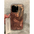 Gold water ripple blooming double-layer phone case for iPhone, round edge with IMD soft edge hard back construction
