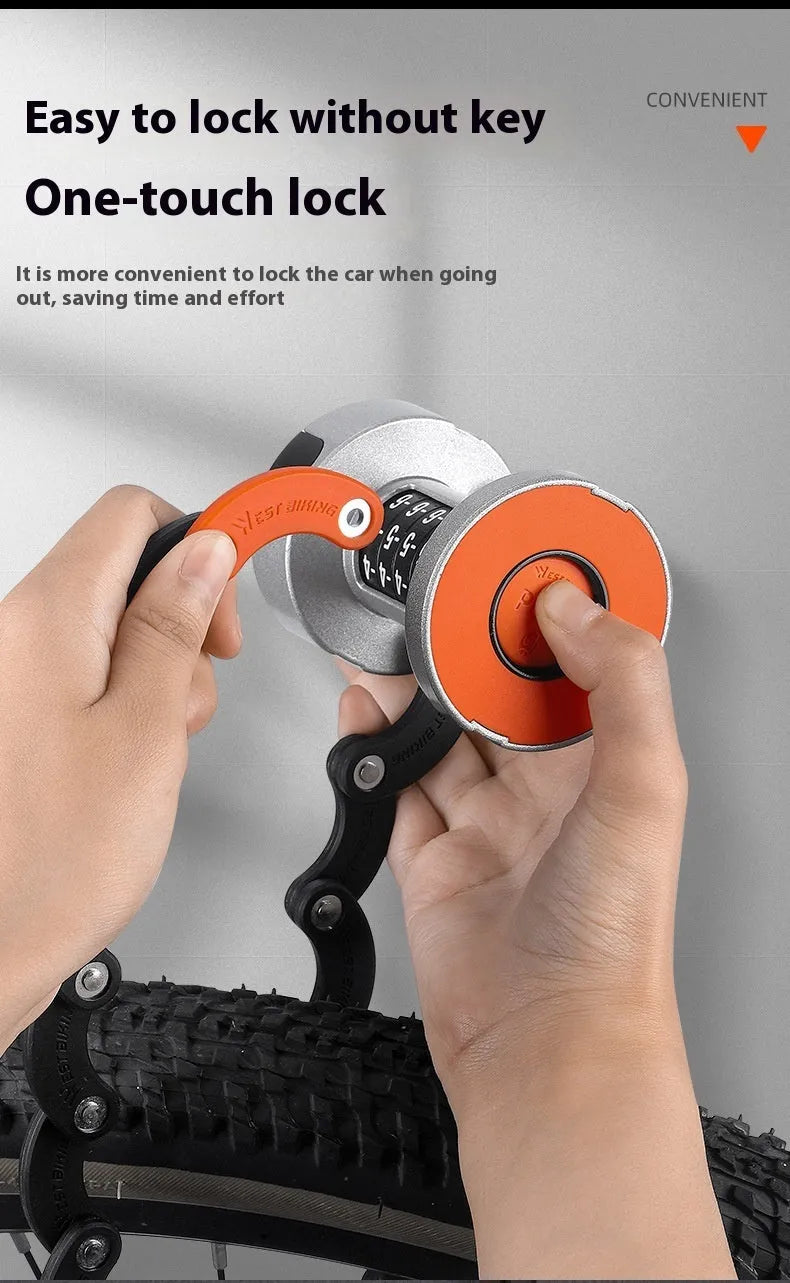 Bicycle anti-theft fliplock bottle cage with password lock in black colour