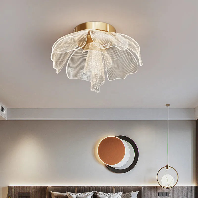 55cm flower acrylic ceiling light with white lampshade and iron frame for bedroom