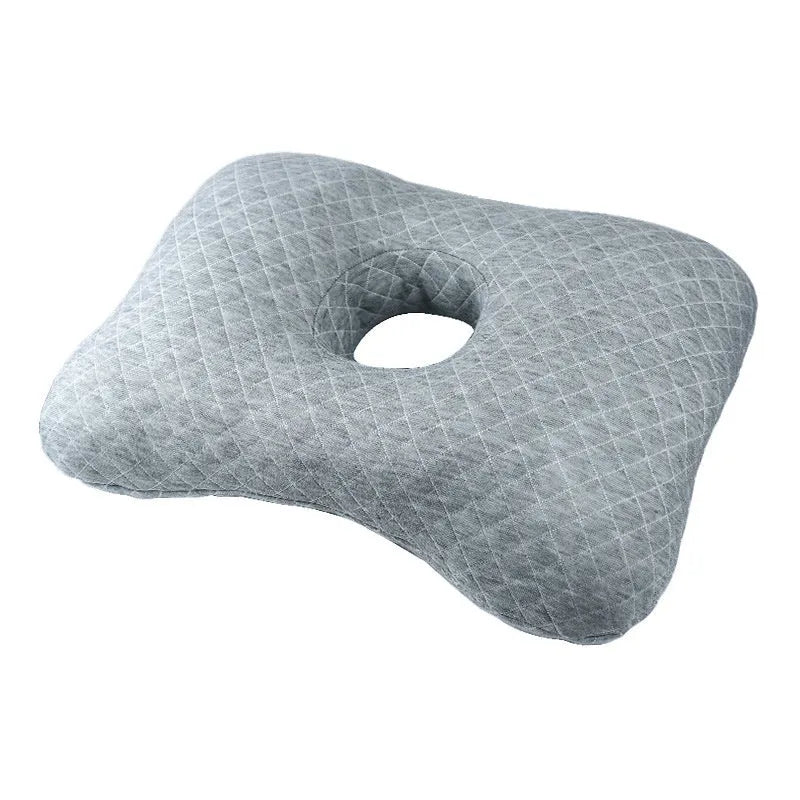 Chinese style single hole ear pillow for beauty salons in Boer Grey colour, showing dimensions of 39 by 28 cm.