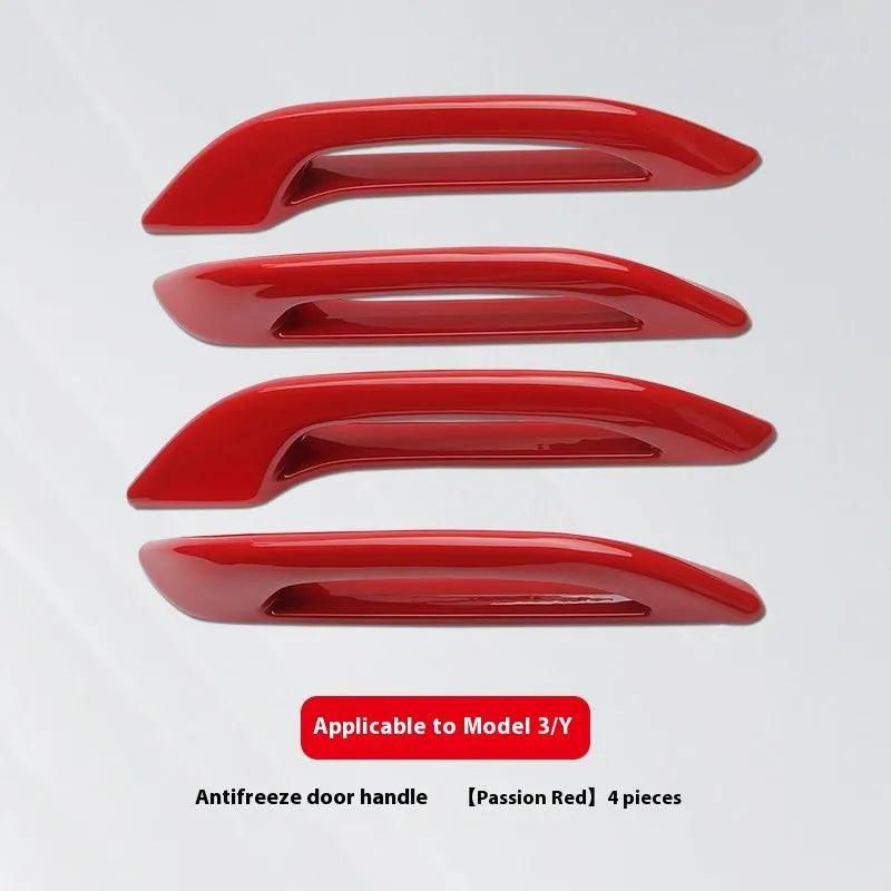 Tesla ABS door handle cover in light carbon fibre pattern, 215x80x20mm, for Model 3 and Model Y