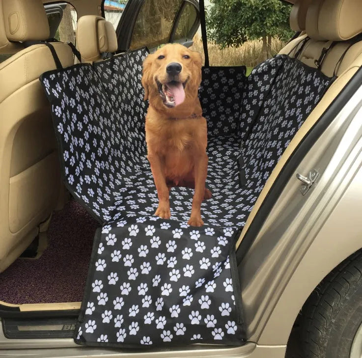 Footprint Dog Transporters waterproof car seat hammock protector with safety belt D1010, 130cm by 150cm by 55cm, rear double seat pet cover