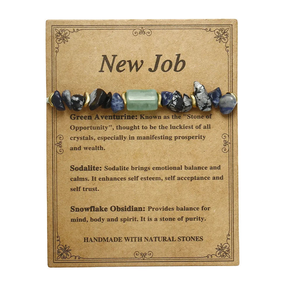 Women's geometric stone beaded bracelet with manually crafted charms in fashion OL style
