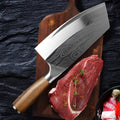 A stainless steel kitchen knife with a 320mm blade, shown from the side.