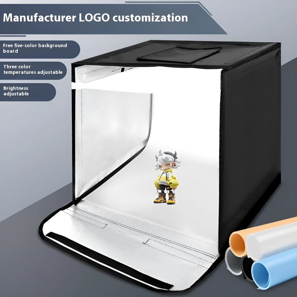 50cm foldable photo light box with USB plug and LED lighting panels