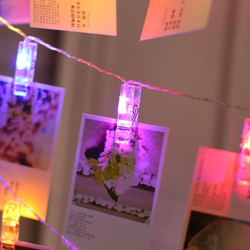LED clip light string with plastic clips spaced 15cm apart for cake and flower decoration
