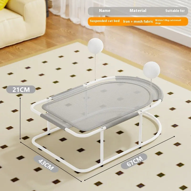 Large grey fabric pet kennel with bracket frame for cats and puppies