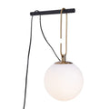 Nordic modern glass wall lamp mounted on a wall with three light colour temperature options displayed.