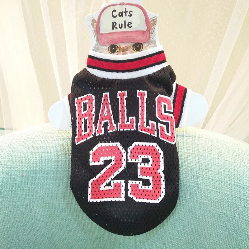Black and red polyester dog sweatshirt vest for pets available in sizes S to XXL