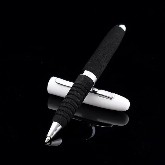 EVA metal cap mini ballpoint pen with 1.0mm tip, shown in silver with bright black refill.