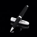 EVA metal cap mini ballpoint pen with 1.0mm tip, shown in silver with bright black refill.
