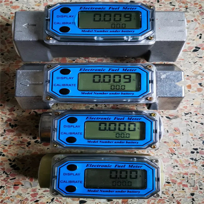 Blue aluminium alloy turbine flowmeter with 25mm nominal diameter for methanol and liquid measurement