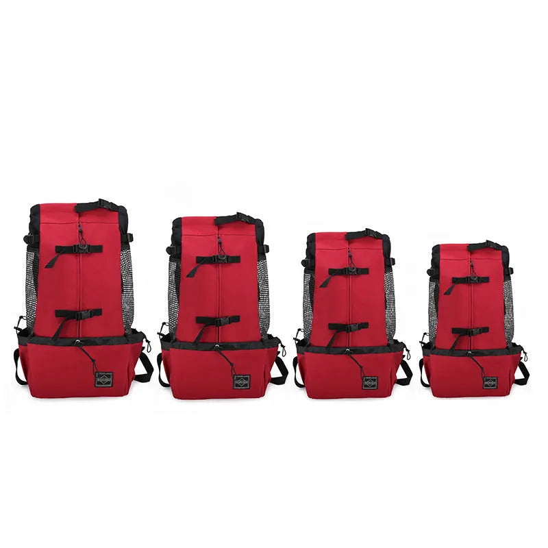 Pet dog carrier bag backpack in plain polyester with double shoulders, available in multiple colours and sizes S to XL