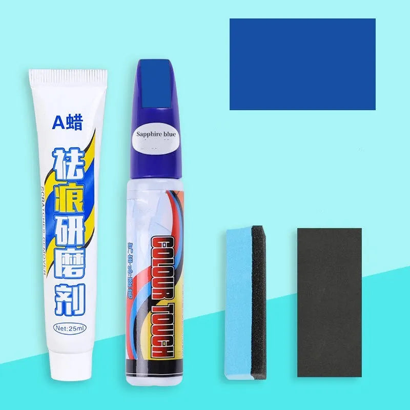 Automotive paint repair pen scratch repair fluid 4-piece kit with touch-up paint pen and accessories
