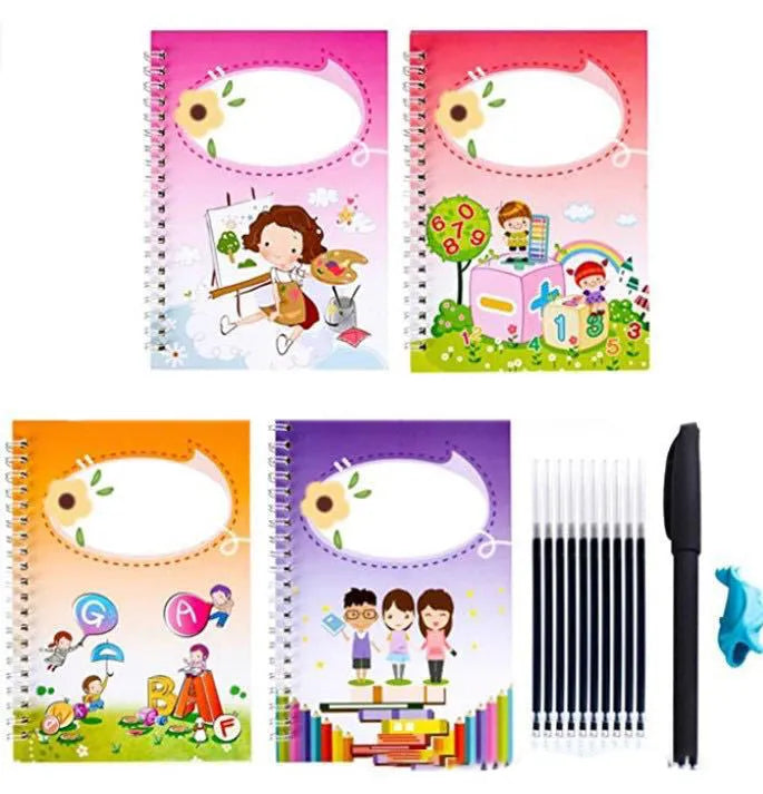 Hard cover magic practice writing book set with disappearing ink for calligraphy exercises