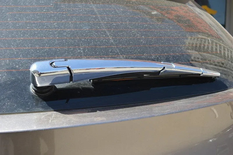 Set of four silvery black ABS plastic rear wiper trim covers for a Hyundai car.