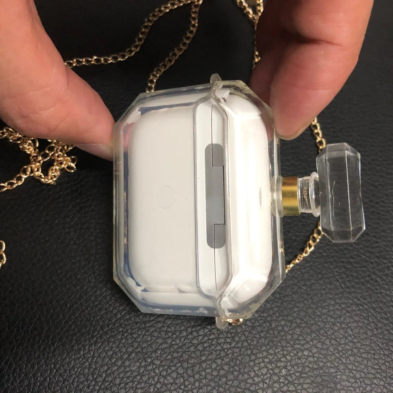 White perfume bottle shaped silicone case for AirPods Pro wireless earphones