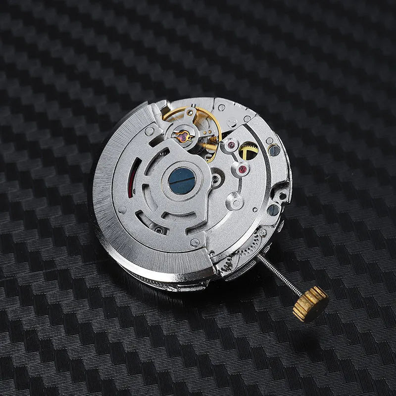 Silver stainless steel automatic watch movement replacement with 25mm diameter