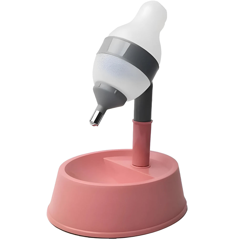 Green pet standing water dispenser with detachable height adjustment bars and ball-tip drinking nozzle