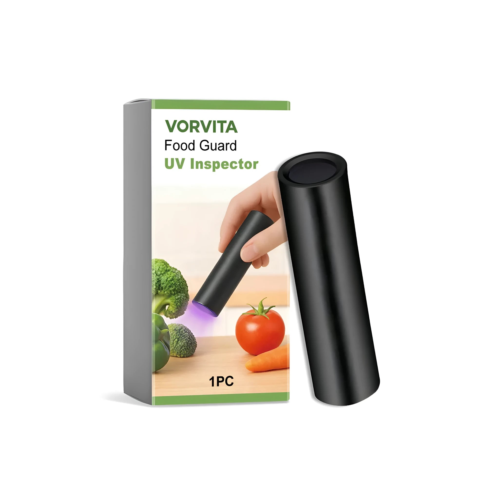 Ultraviolet detector for food protection made of plastic, handheld, single unit