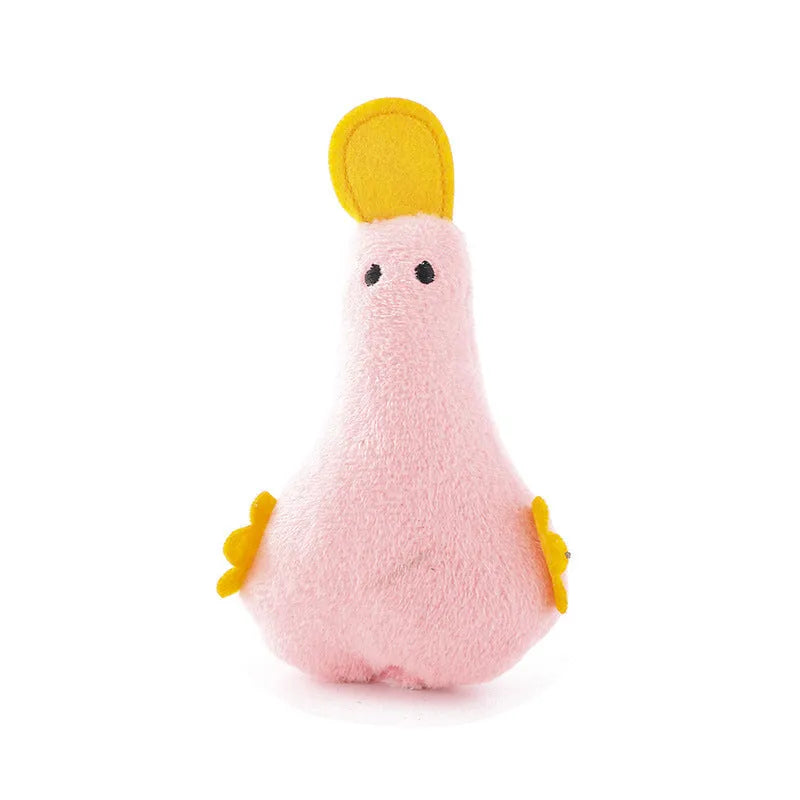 Colourful duck plush pet toy with catnip filling and squeaker for dogs and cats