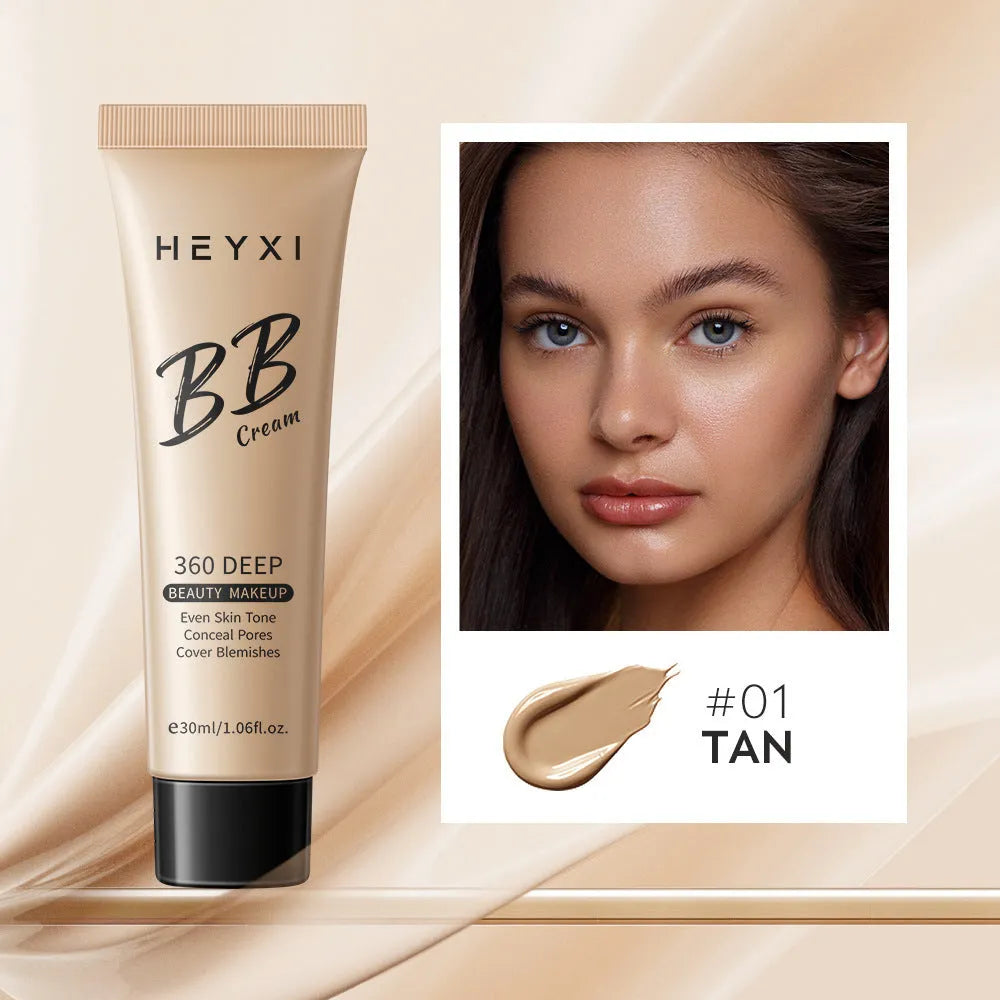 Waterproof sweat-proof BB cream in four shade colours 01 02 03 04