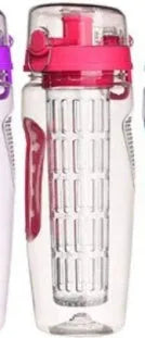 32oz Tritan fruit infuser water bottle with fruit cup in leakproof BPA-free design
