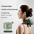N7 moss green hand-held massager for shoulder, cervical, and oblique muscles, USB powered with charging cable