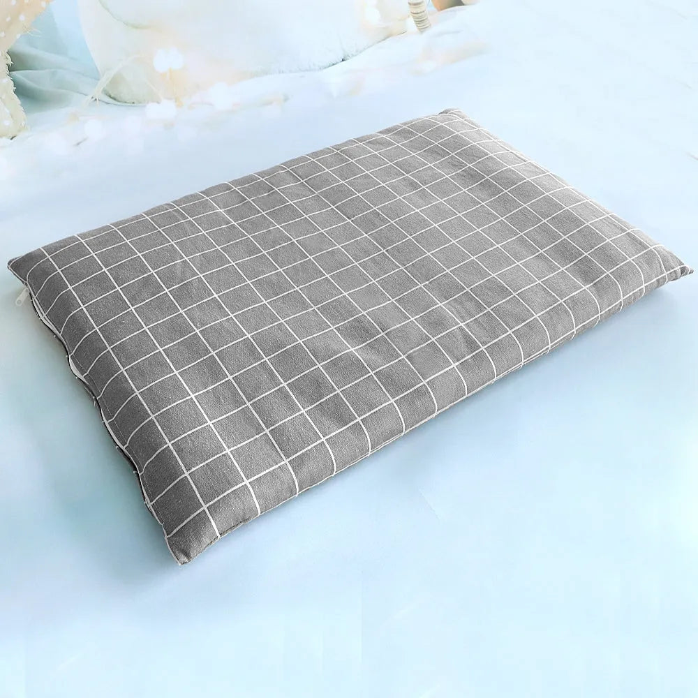 Winter dog bed soft plush mat grey rectangular design for indoor pet sleeping