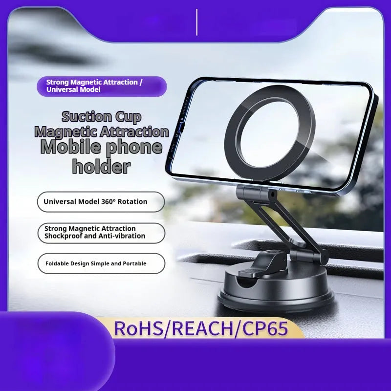 Black H154 magnetic phone holder with suction cup for car dashboard or windscreen mounting