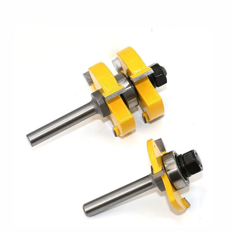Carbide T-slot milling cutter with straight handle for woodworking machine tools