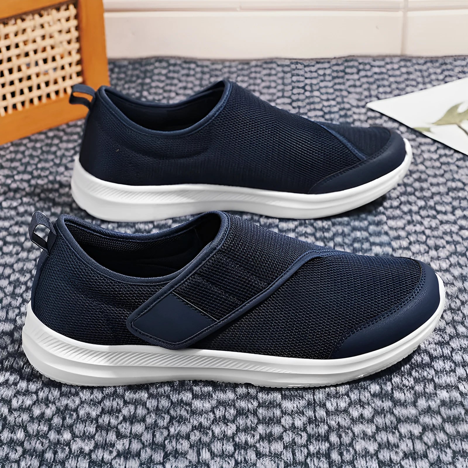 Summer outdoor walking shoes with mesh upper and Velcro closure in four colour options