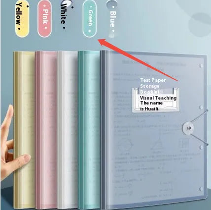 A3 multi-layer test paper storage bag in translucent blue colour with 40 page capacity on a clean background