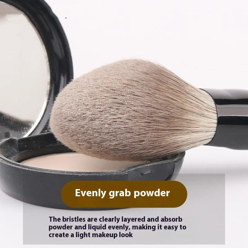 12-piece makeup brush set with wooden handles in portable PU case