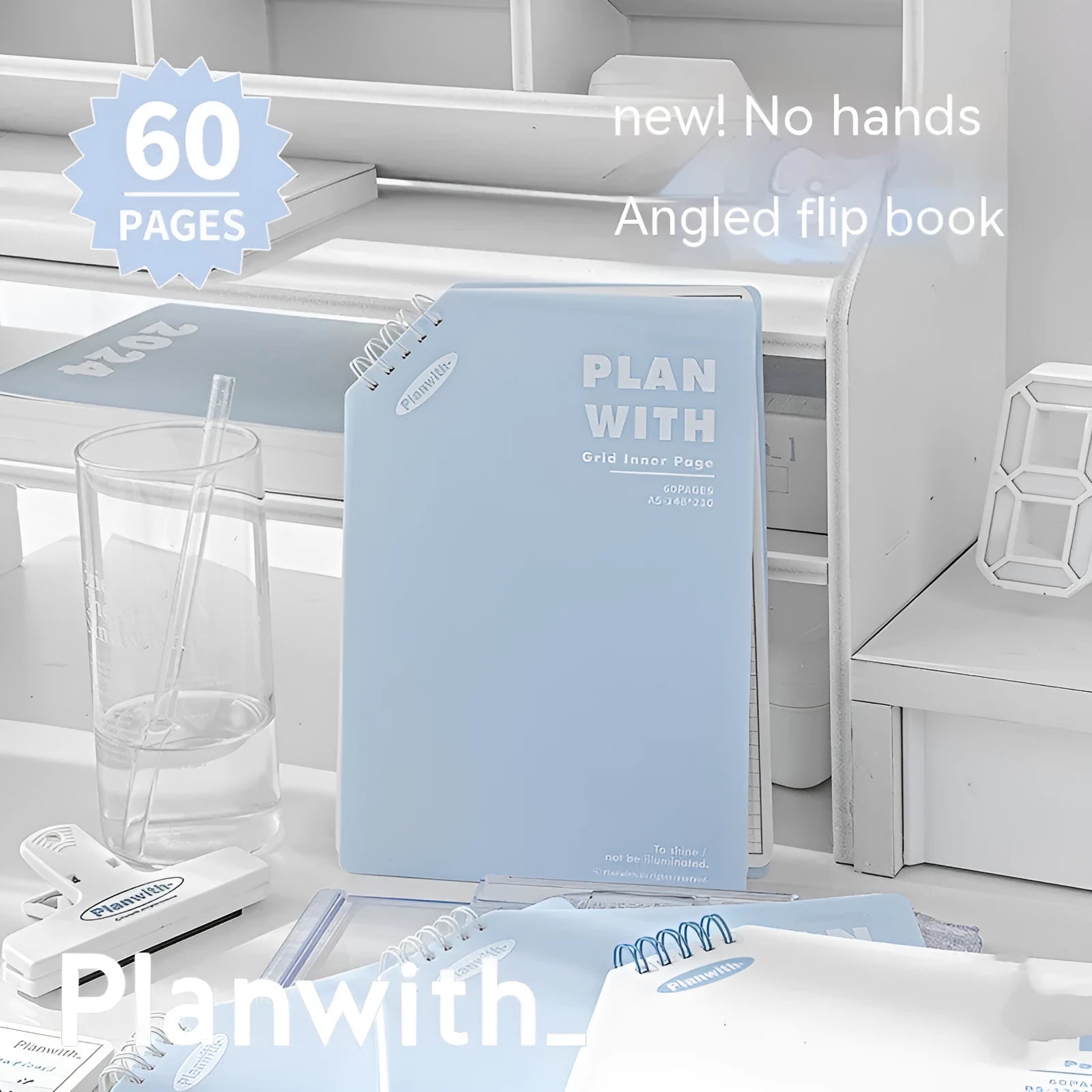 Oblique angle student draft notebook with plaid cover from Artsy Ins Style Salt Series
