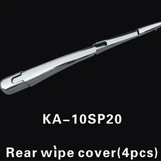 Set of four silvery black ABS plastic rear wiper trim covers for a Hyundai car.