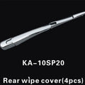 Set of four silvery black ABS plastic rear wiper trim covers for a Hyundai car.
