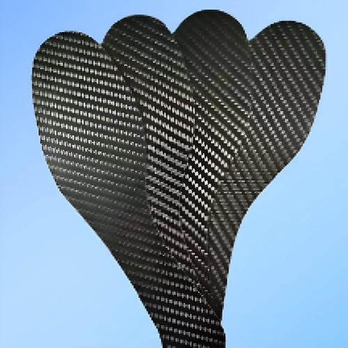 Black 3K carbon fibre running insoles shown from above, highlighting the full palm weave pattern.