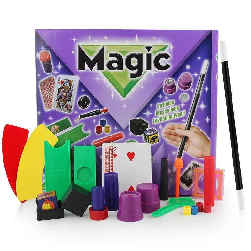 Plastic magic prop set toy for children aged 3-7 in purple or red colour options.