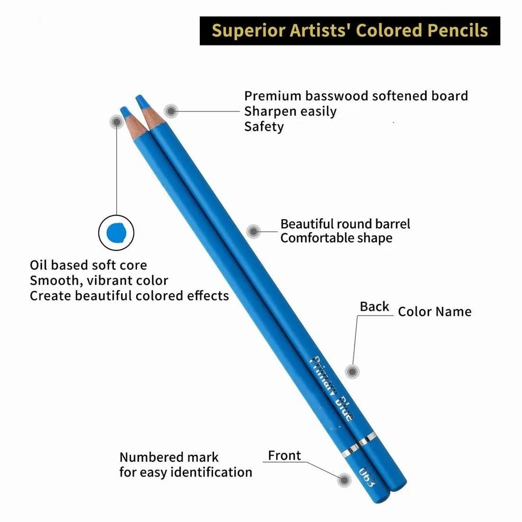 72-colour oily coloured pencil set in round brush pot