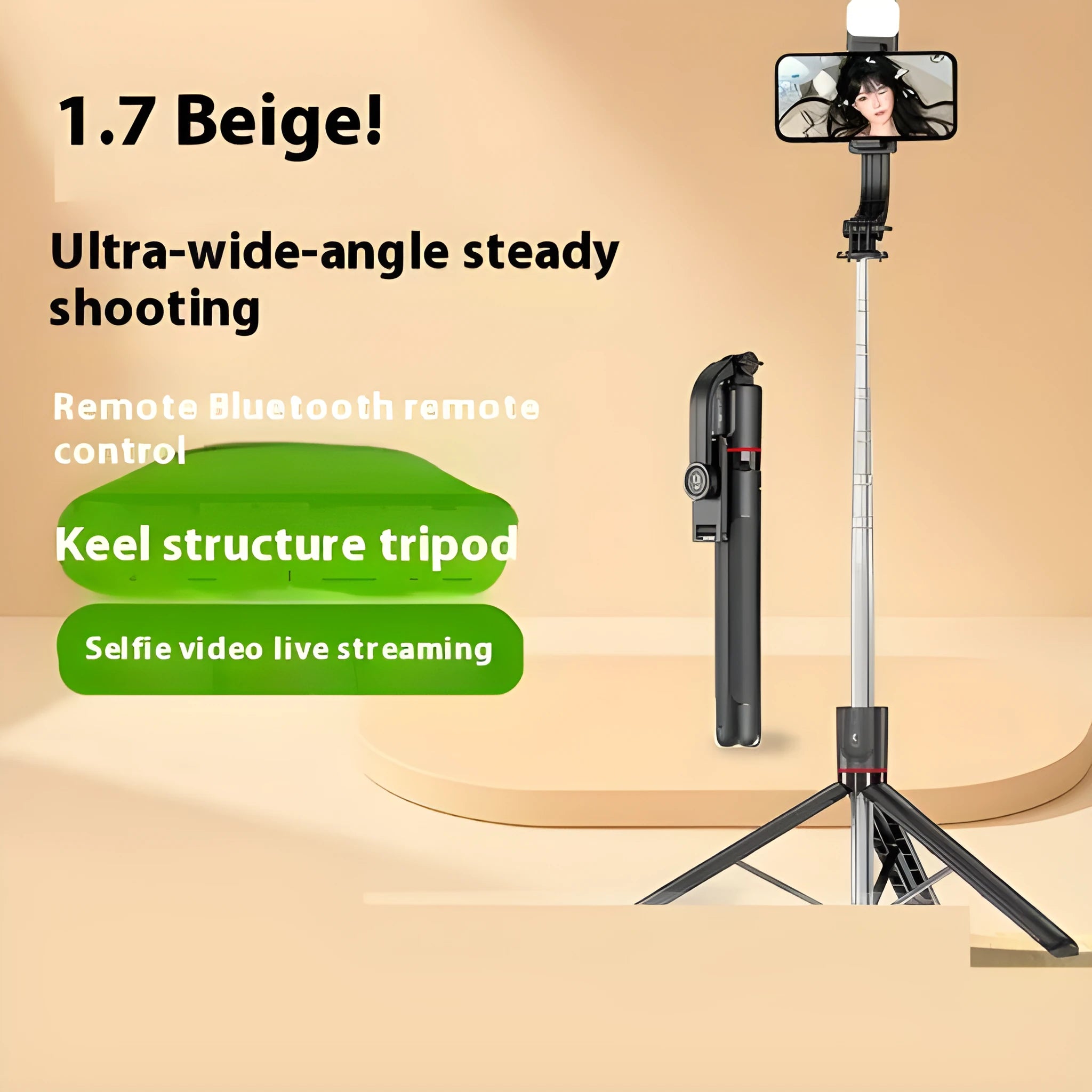 Selfie stick portable tripod Bluetooth telescopic rod ABS stainless steel universal style F15 model