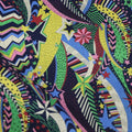 Blue floral digital print on 100% cotton fabric, showing a 1m by 145cm piece.