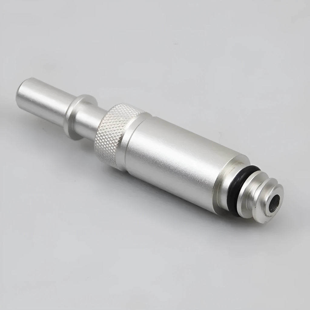 Silver metal VAS6262-9 transmission refuelling joint tool for automotive servicing.