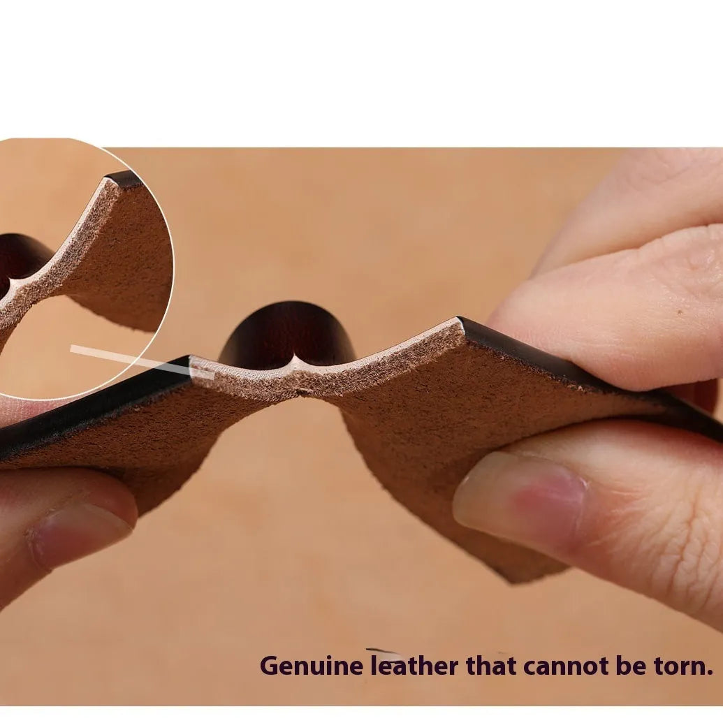 Square head pin buckle casual leather belt in black or brown, shown with length size options.