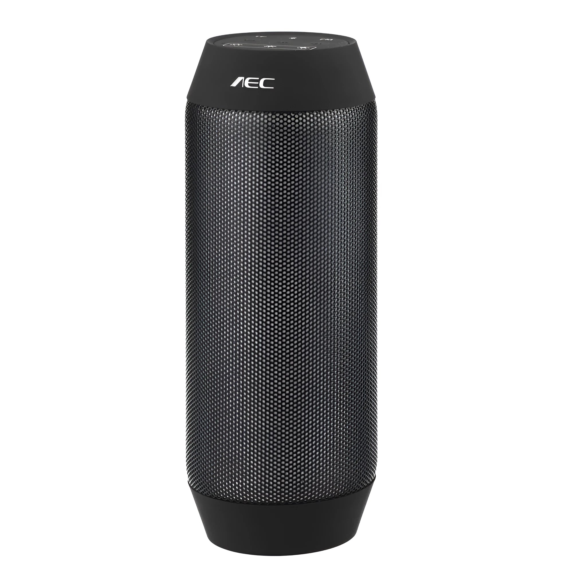 Black and white mini Bluetooth stereo speaker with colourful LED lights and control buttons