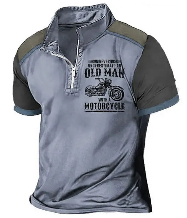Men's casual polo shirt with digital letter printing and lapel collar in a colour from the PL02-GG7366 series.