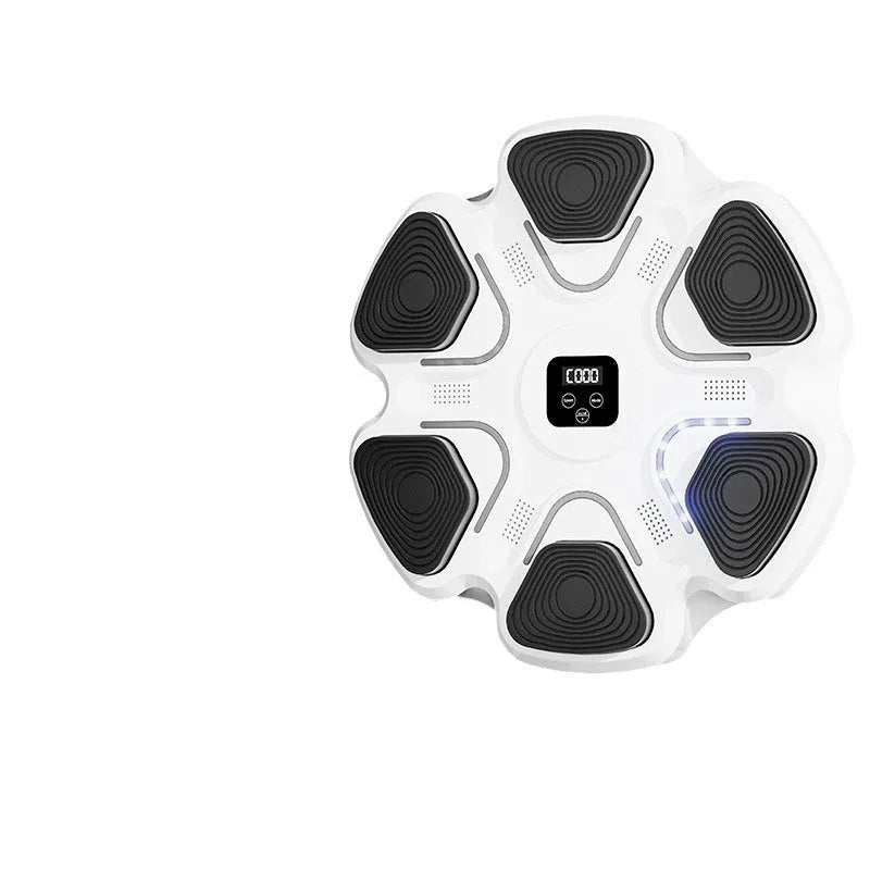 Smart music boxing wall target with electronic reaction training and musical feedback system