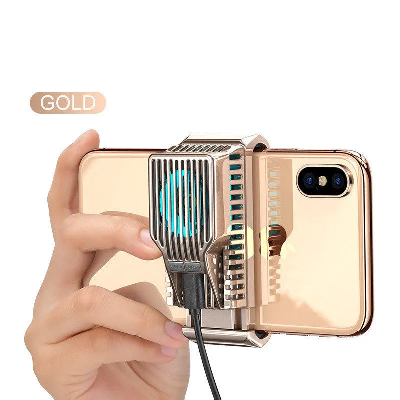 Black clip-on mobile phone radiator with aluminium alloy heatsink for smartphones