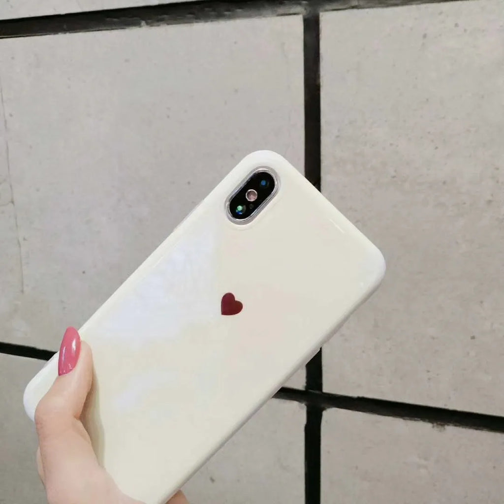 Bluwhite and White simple back cover iPhone case with blue light blocking for iPhone 6, 7, 8, and X models.