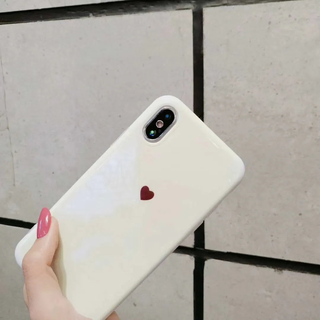 Bluwhite and White simple back cover iPhone case with blue light blocking for iPhone 6, 7, 8, and X models.